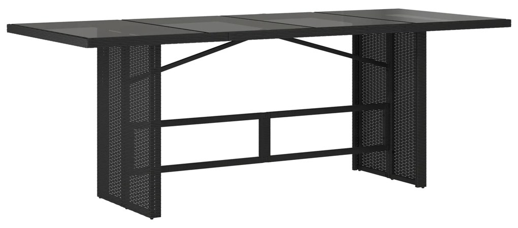 Conjunto de Jantar de Jardim vidaXL de 9 Peças Preto Polirattan