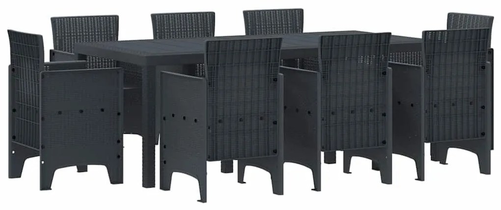 Conjunto de Jantar para Jardim 9 pcs Antracite Polipropileno