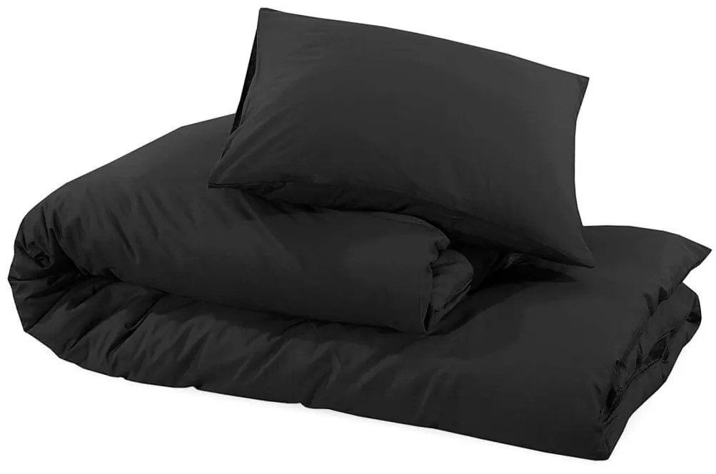 Conjunto de capa de edredão 140x200 cm microfibra leve preto