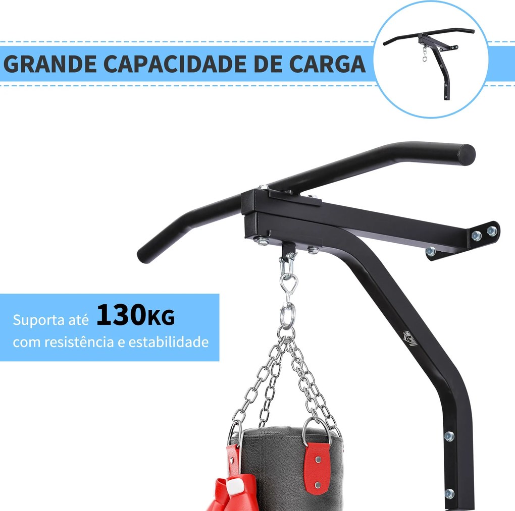 Barra de Elevação para Parede de Aço 2 em 1 Suporte para Saco de Boxe