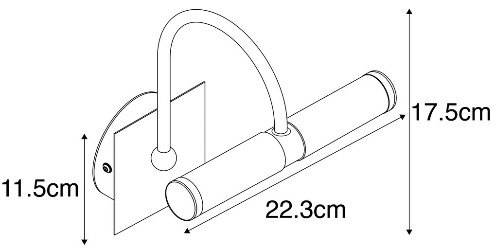 Aplique clássico preto IP44 2 luzes - BATH Arc Clássico / Antigo