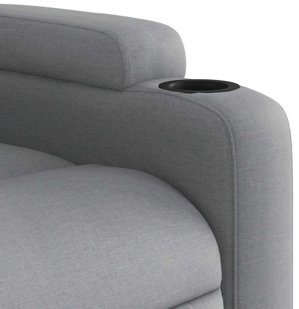 Poltrona de massagens reclinável elétrica tecido cinzento-claro