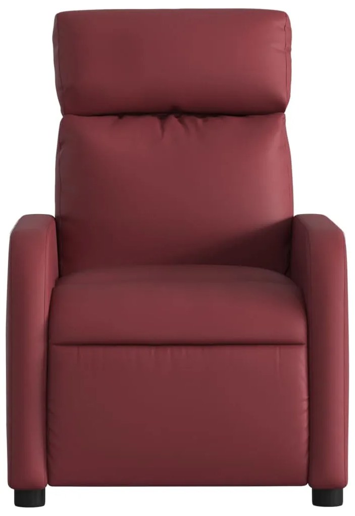 Poltrona massagens reclinável couro artificial vermelho tinto