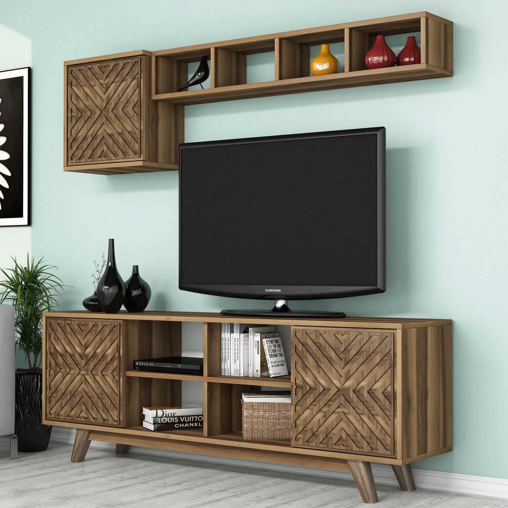 Móvel de TV Inci – Nogueira – 160 x 56,2 x 35 cm