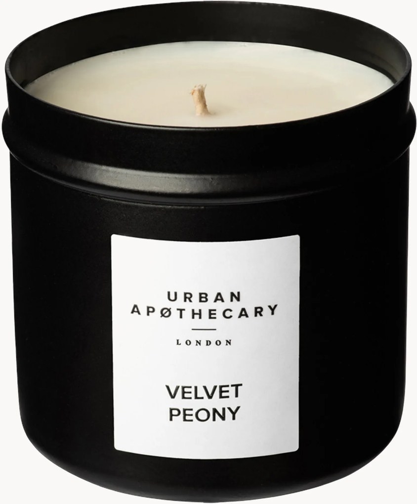 Vela perfumada artesanal Velvet Peony (pêssego, peónia, madeira de âmbar)