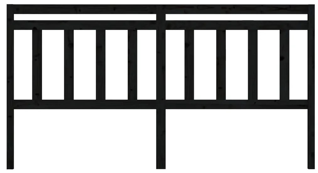 Cabeceira de cama 186x4x100 cm pinho maciço preto