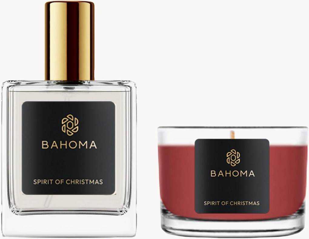 Ambientador em spray e vela perfumada Spirit of Christmas, conjunto de 2 (cassis, mirtilo, tangerina)