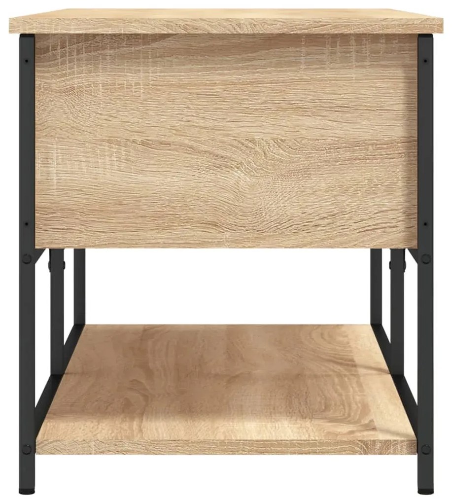 Banco arrumação 100x42,5x47cm derivados madeira carvalho sonoma