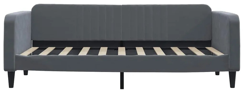 Sofá-cama 90x190 cm veludo cinzento-escuro