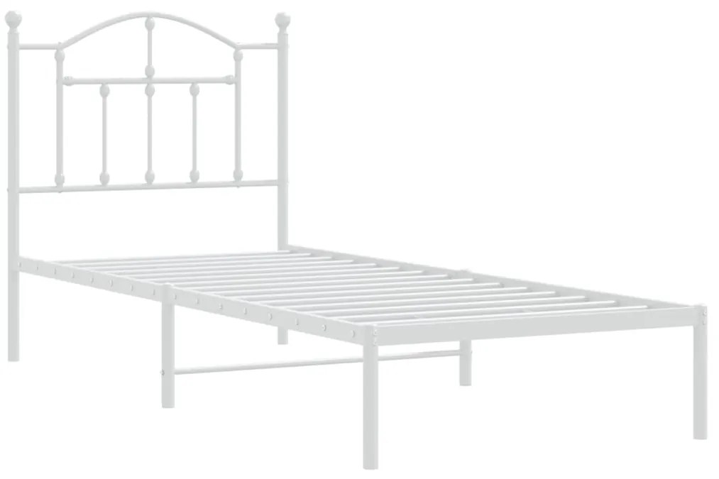 Estrutura de cama com cabeceira 80x200 cm metal branco