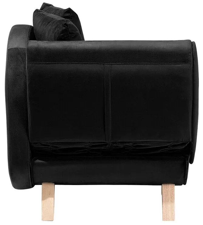 Chaise-longue à esquerda de 2 lugares com arrumação em veludo preto MERI Beliani
