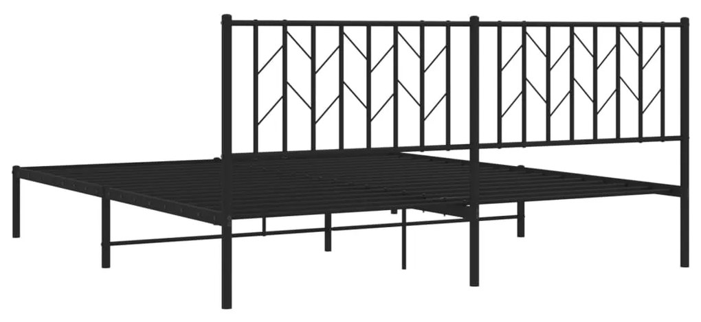 Estrutura de cama em metal com cabeceira 180x200 cm preto