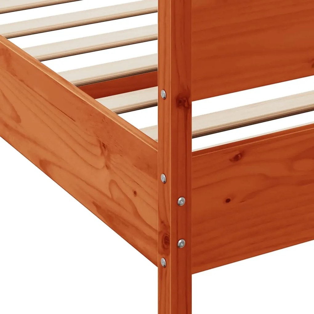 Cama sem colchão 200x200 cm pinho maciço castanho-mel