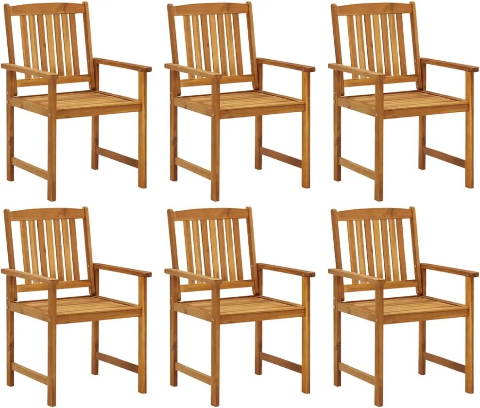 vidaXL Cadeiras de jardim 6 pcs madeira de acácia maciça