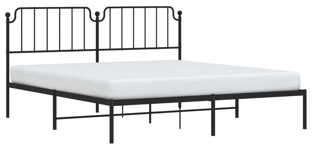 Estrutura de cama em metal com cabeceira 180x200 cm preto