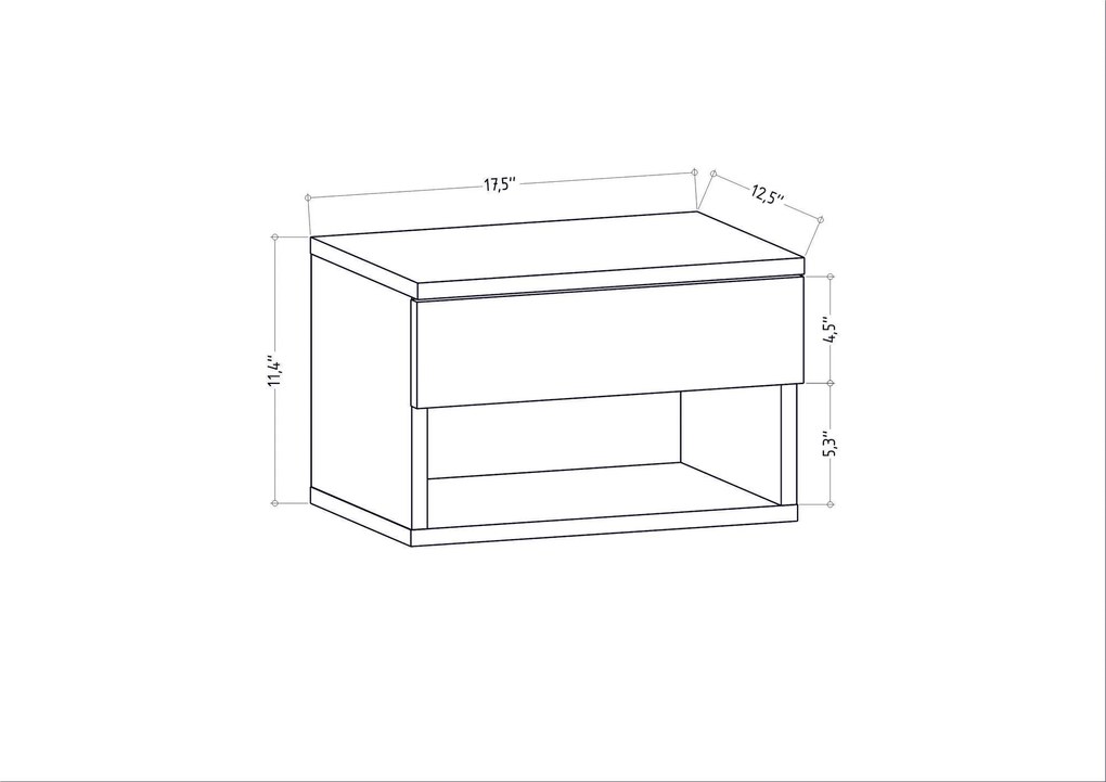 Mesa de Cabeceira Jamot – Branco – 44,6 x 29 x 31,9 cm
