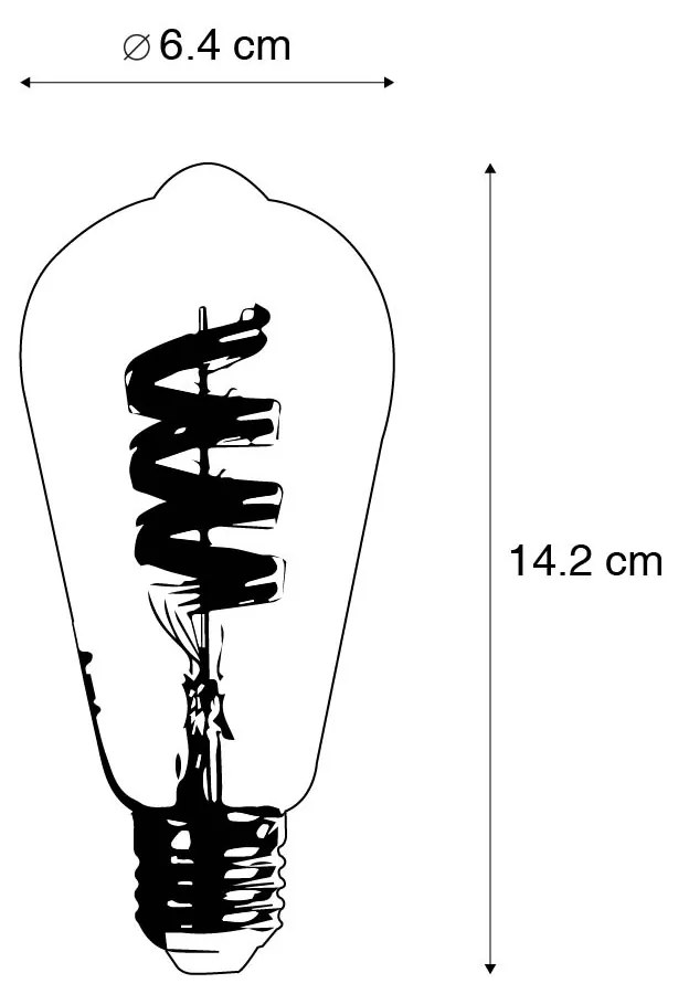 Conjunto de 2 lâmpadas LED inteligentes E27 RGB ST64 4,9W 280 lm 1800K