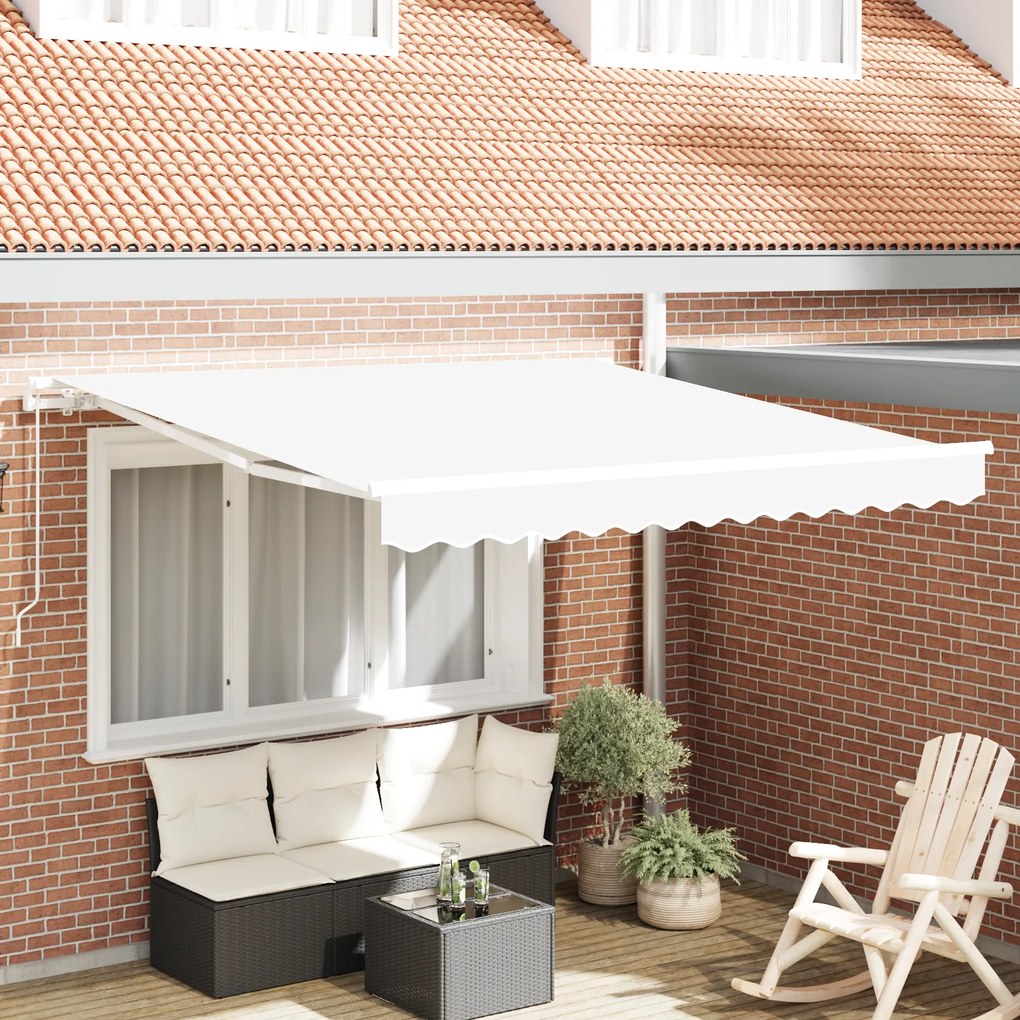 Toldo Retrátil Manual Branco 350x250 cm