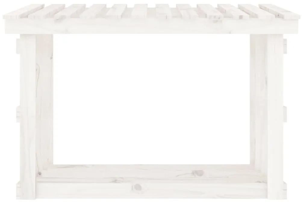 Suporte para lenha 108x64,5x77 cm pinho maciço branco