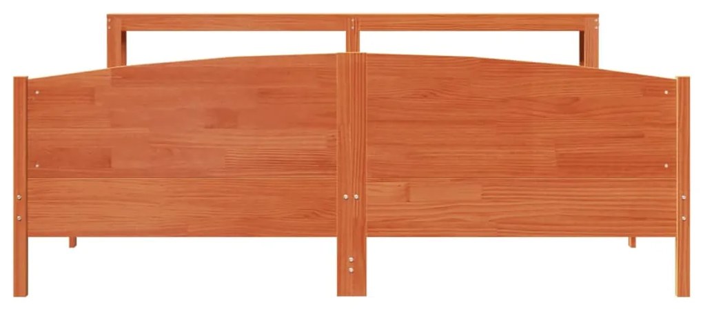 Cama sem colchão 200x200 cm pinho maciço castanho-mel