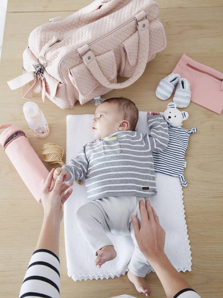 Saco de mudas com vários bolsos Journée da VERTBAUDET rosa claro