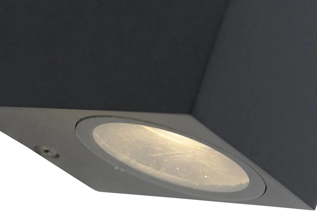 Conjunto de 3 candeeiros de parede inteligentes pretos GU10 50mm IP44 - Baleno