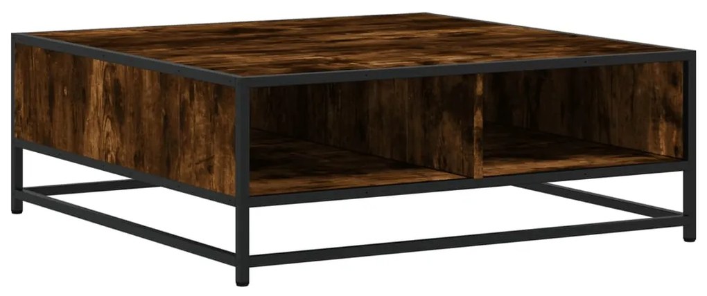 Mesa de centro 80x80x30 cm deriv. madeira/metal carvalho fumado