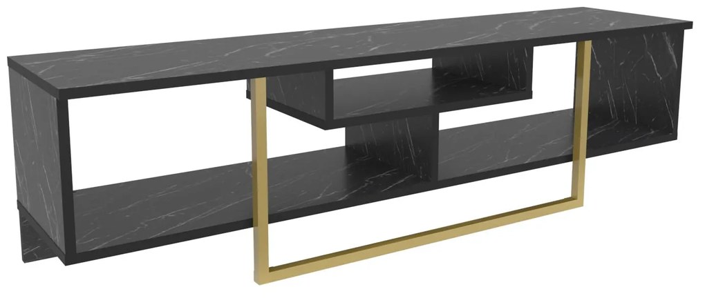 Móvel TV Asal – Preto e Dourado – 150x35,2x40 cm