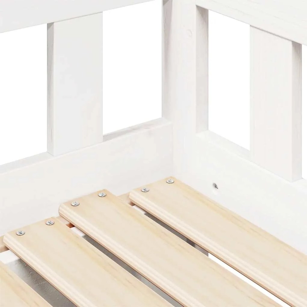 Sofá-cama com gavetão e gavetas sem colchão 90x190 cm branco