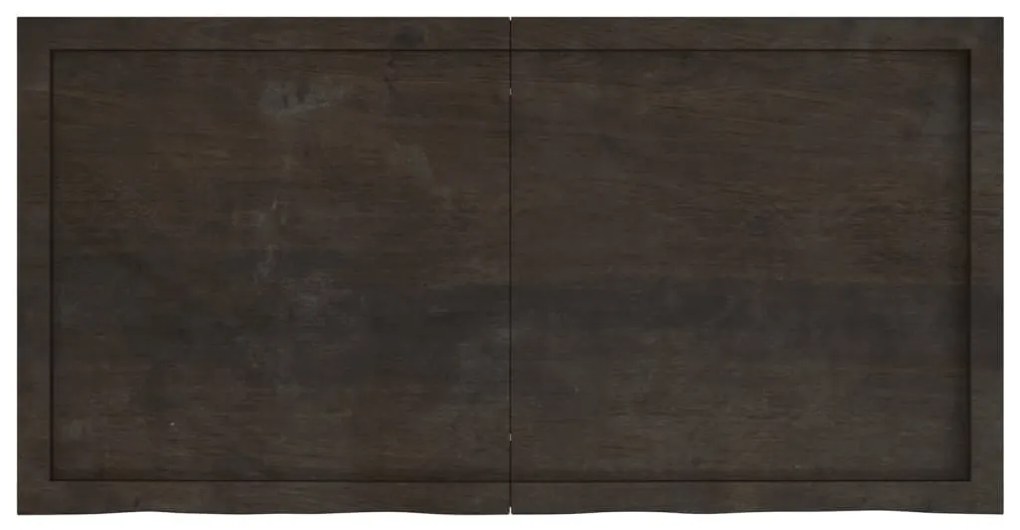 Tampo de mesa 120x60x(2-6) cm carvalho tratado castanho-escuro