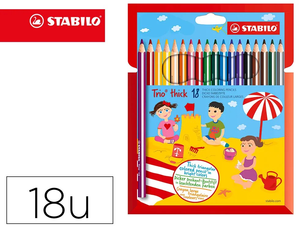 Lápis de Cores Trio Stabilo 18 Unidades