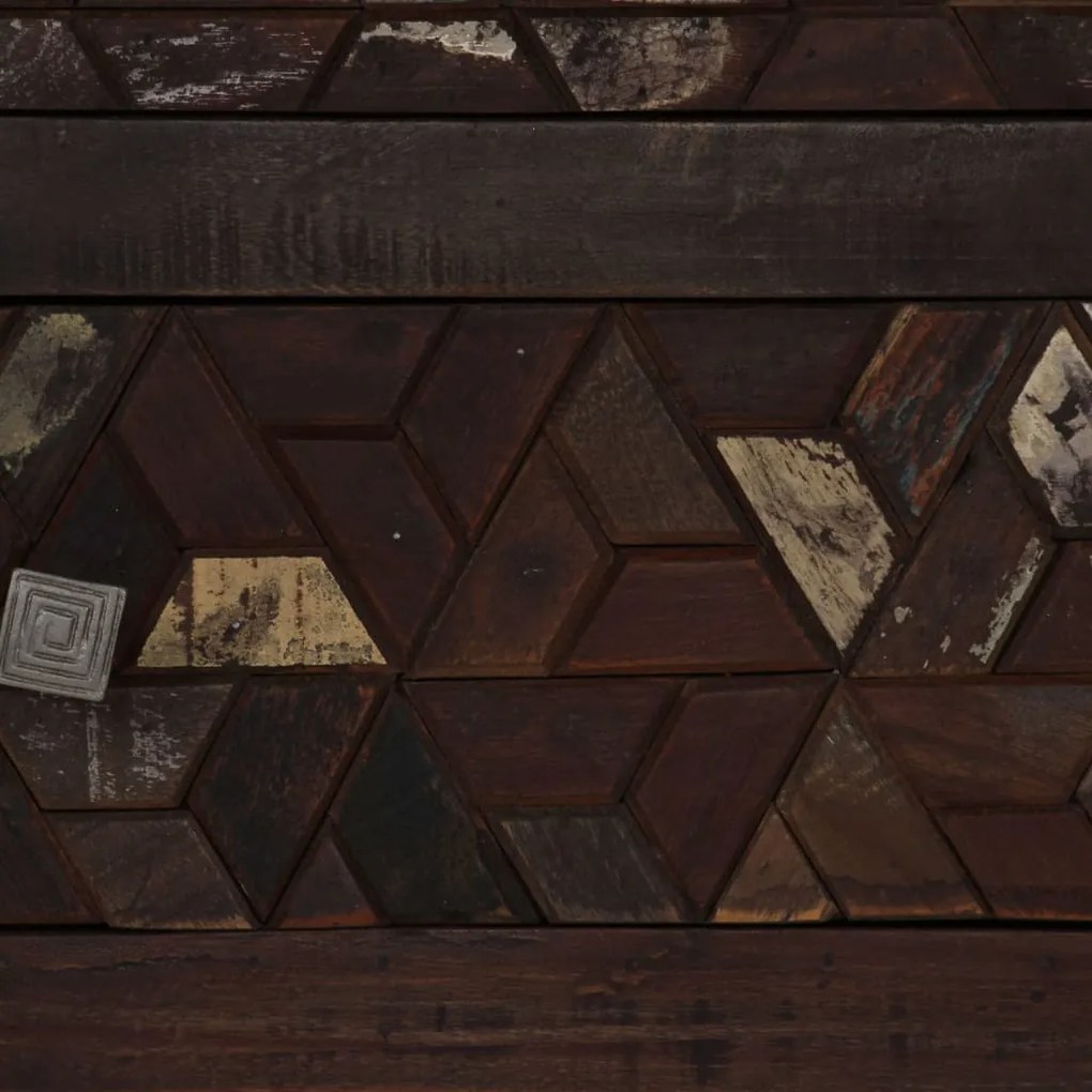 Mesa de cabeceira em madeira recuperada maciça 40x30x50 cm