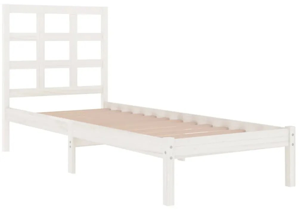Estrutura cama pequena solteiro 75x190 cm madeira maciça branco