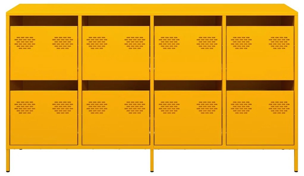 Aparador 135x39x73,5 cm aço laminado a frio amarelo mostarda