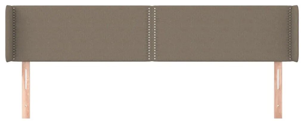 Cabeceira cama abas tecido 163x16x78/88 cm cinzento-acastanhado