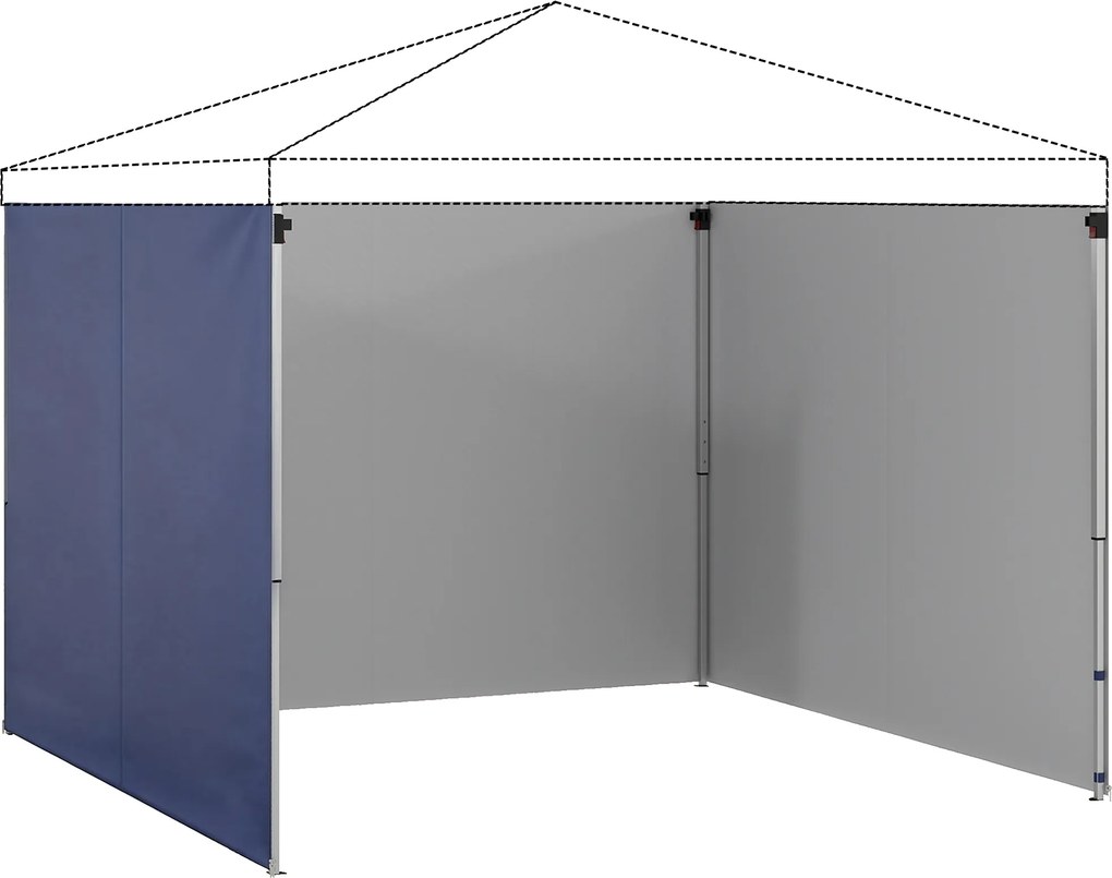 Outsunny 3 Paredes Laterais para Tendas de 3x3 m ou 3x2 m em Tecido Oxford com Fecho de Correr Azul | Aosom Portugal