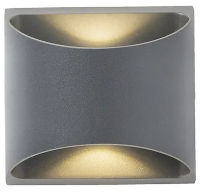 Candeeiro de parede exterior moderno cinzento escuro com LED 2-luzes IP54 - Mal