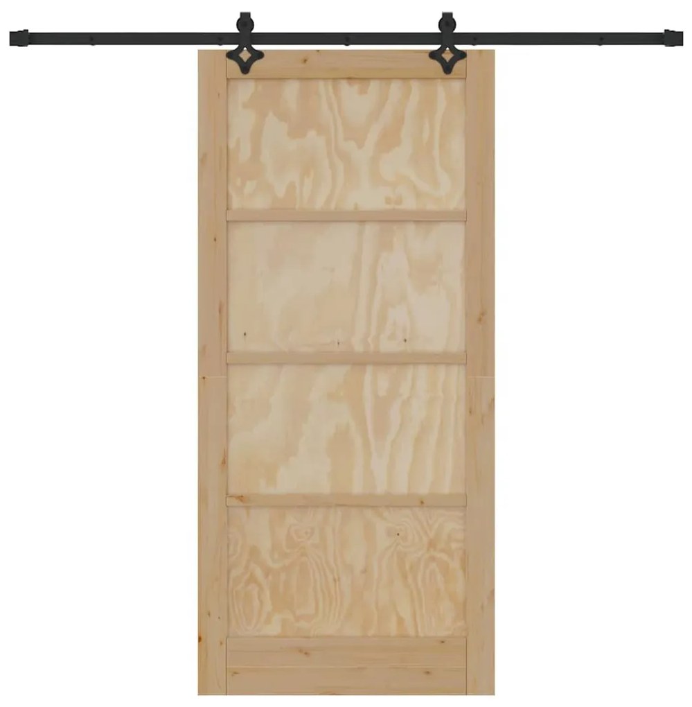 Porta Deslizante com Conjunto de Hardware "ORKDAL" Madeira Sólida de P
