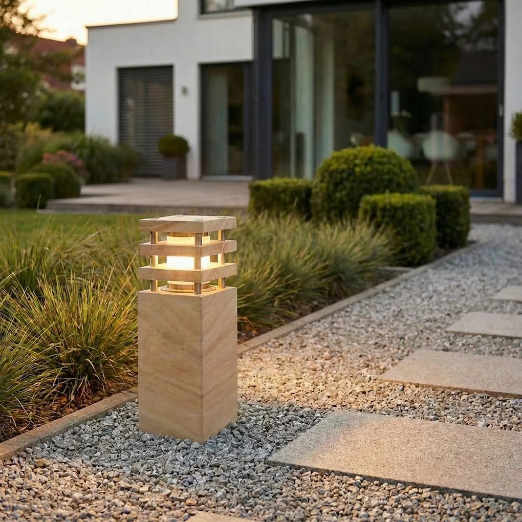 Candeeiro de pé moderno para exterior em arenito 40 cm - Grumpy