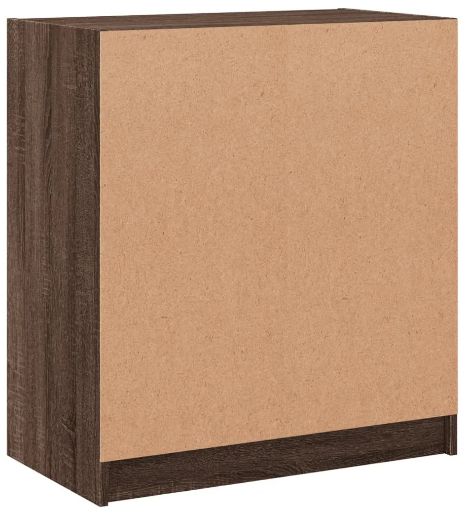 Armário de apoio c/ portas vidro 68x37x75,5cm carvalho castanho