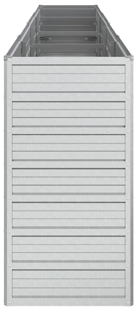 Canteiro elevado de jardim 320x40x77cm aço galvanizado prateado
