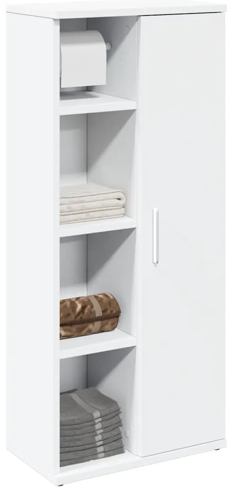 vidaXL Móvel p/ casa de banho c/ suporte de rolos 39x22x90 cm branco