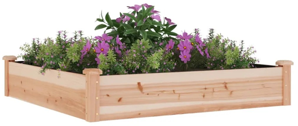 Canteiro elevado c/ forro 120x120x25 cm madeira de abeto maciça