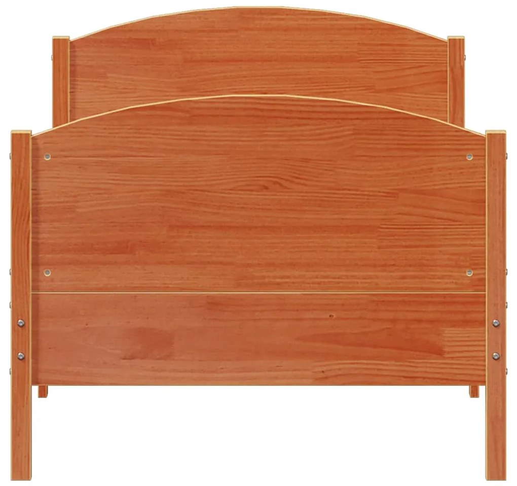 Cama sem colchão 90x190 cm madeira de pinho maciça castanho-mel