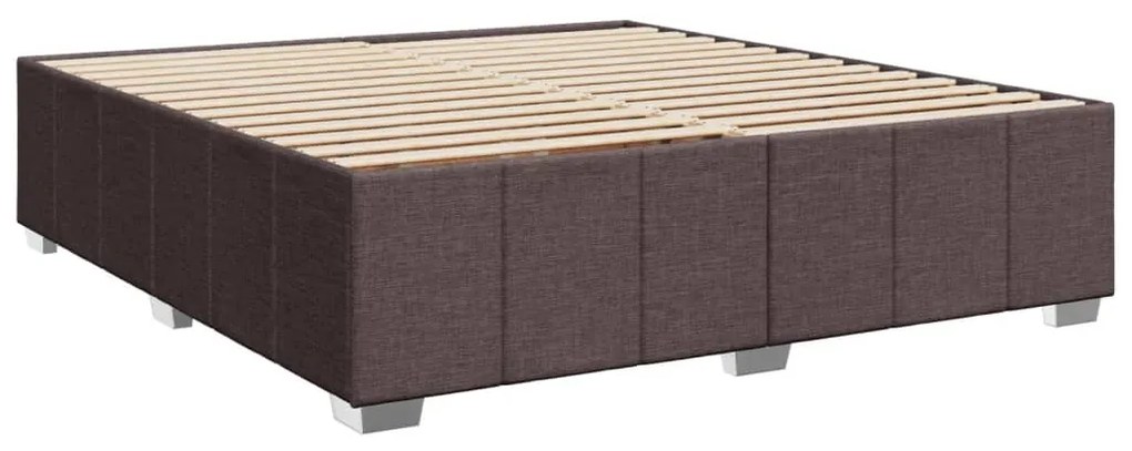 Cama com molas/colchão 200x200 cm tecido castanho-escuro