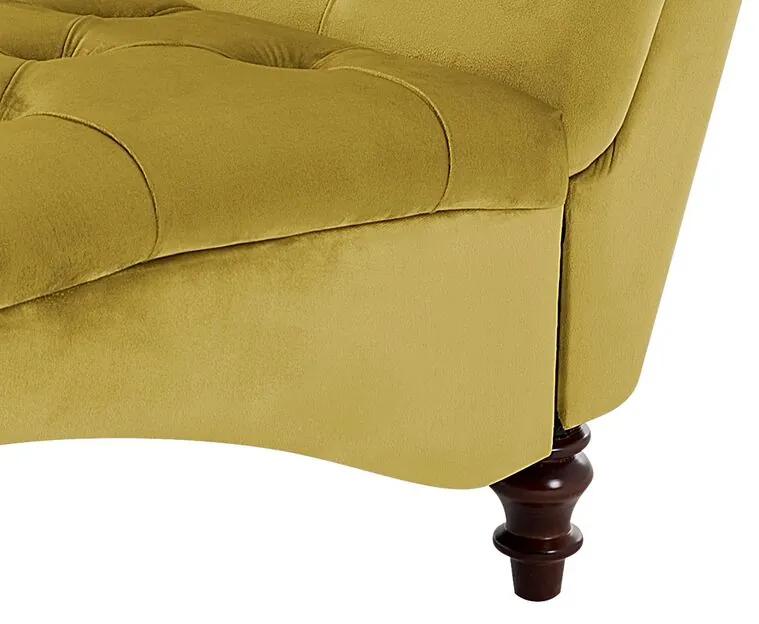 Chaise-longue em veludo amarelo mostarda MURET Beliani