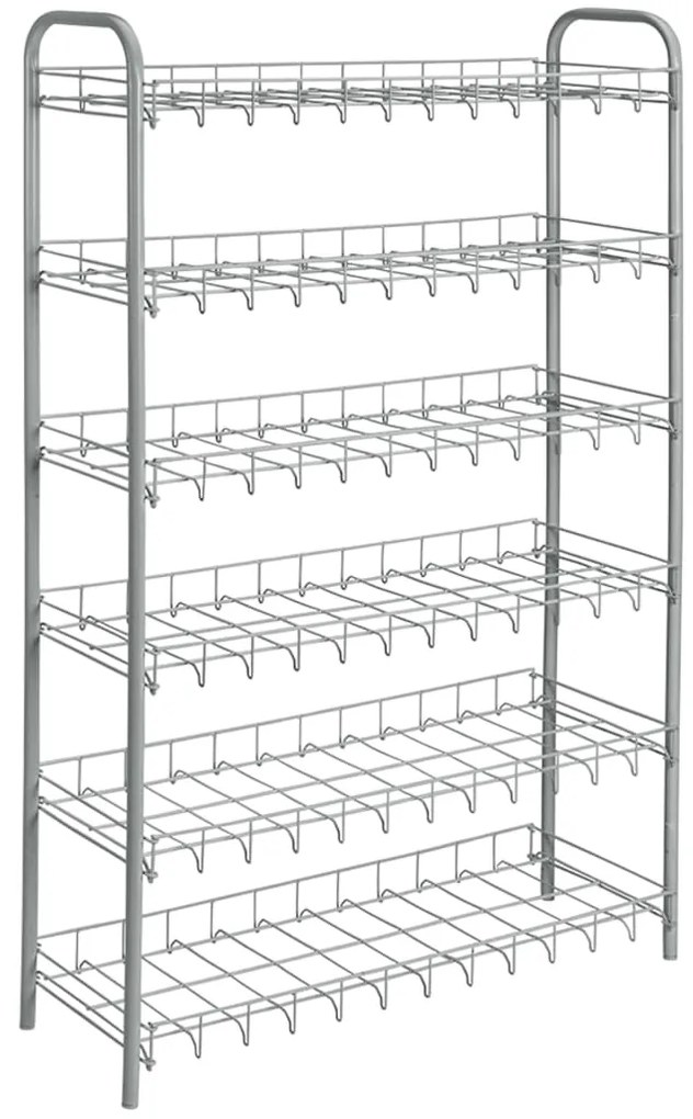 430406 Metaltex Sapateira com 6 prateleiras Shoe 6 cinzento-prateado