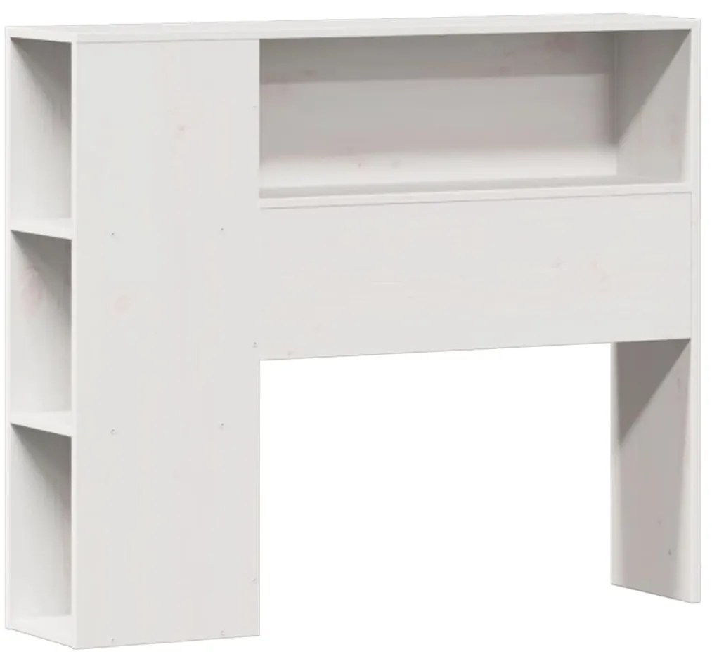 Cama com estante sem colchão 100x200 cm pinho maciço branco