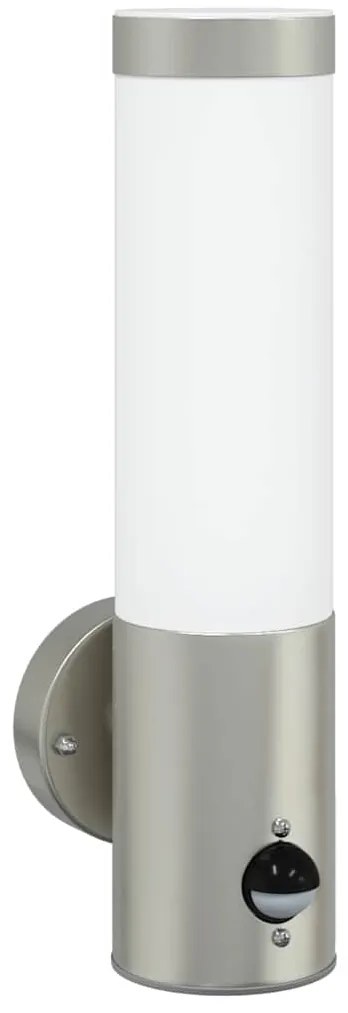 Luzes de Parede Externas vidaXL com Sensor 2 pcs Aço Inoxidável Pratea