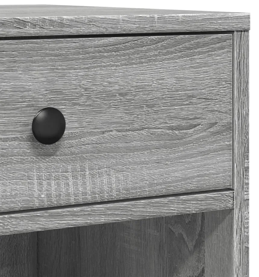 Suporte para impressora com rodas 60x40x68,5 cm cinzento sonoma